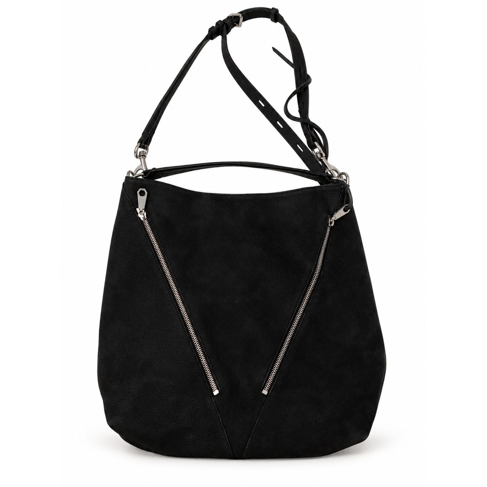 Rebecca Minkoff Black Leather Moto Shoulder Bag Purse